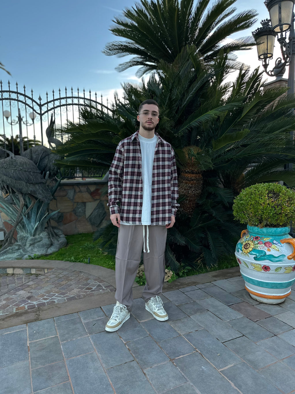 Camicia a Quadri Bordeaux – Regular Fit Urbano