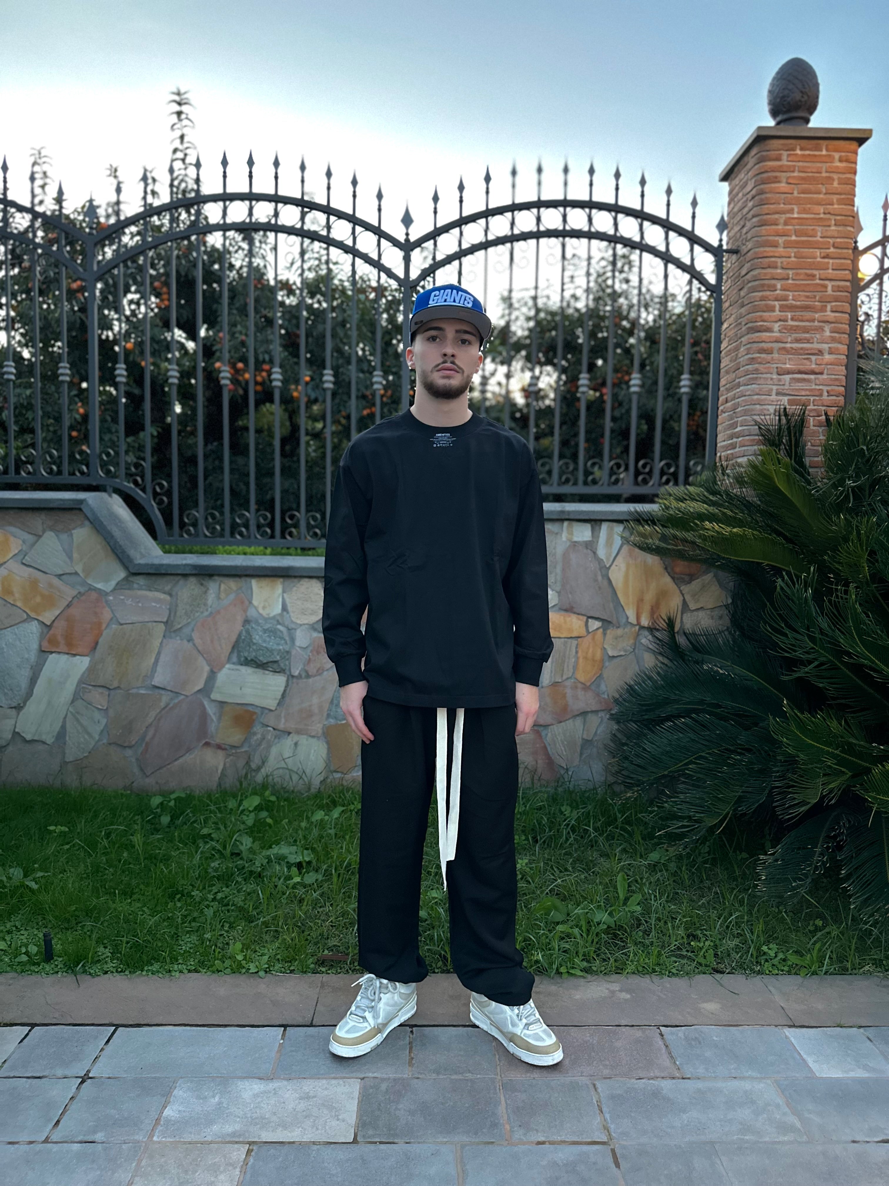 Sporty Wide Fit Black Pants